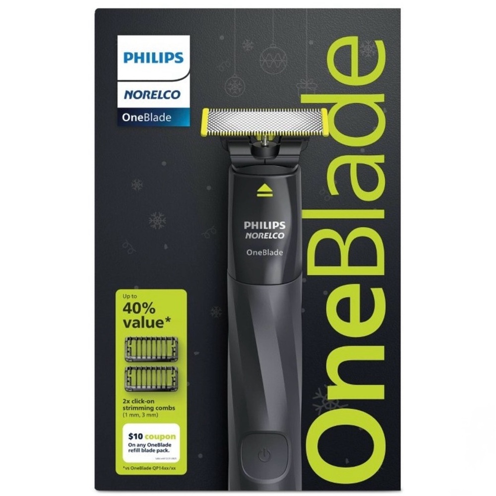 Philips Norelco OneBlade Razor - Trim, Edge & Shave - 1 Blade - 2 Combs Wet/Dry